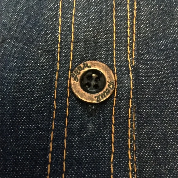 JEAN PAUL GAULTIER JPG VINTAGE SIGNATURE DENIM JEAN KNIT SHIRT DRESS sz 36 - Picture 5 of 6